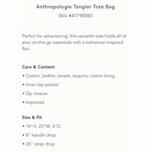 Anthropologie Tangier tote bag - Picture 4 of 8